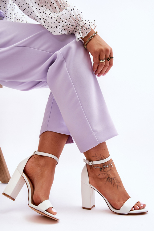 Sandały Na Obcasie Białe Individual