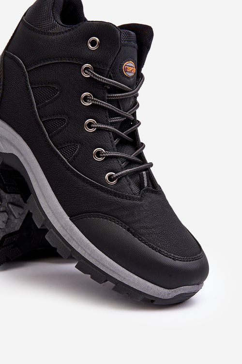 Męskie Klasyczne Buty Trekkingowe Czarne Gometti
