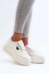 Sneakersy Damskie Z Eko Skóry Na Masywnej Platformie Białe Chrisstin