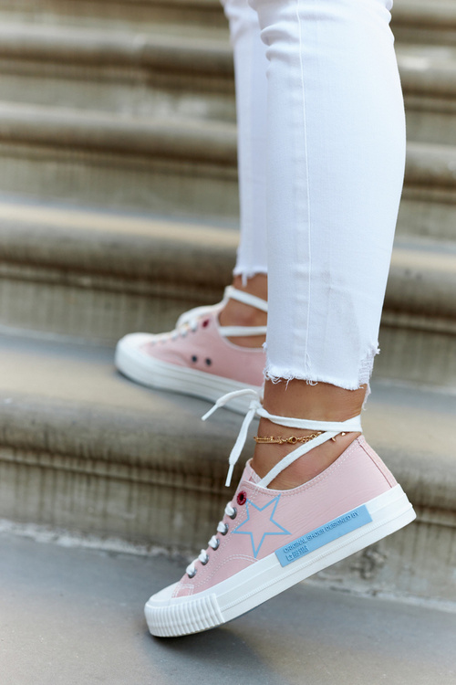Damskie Niskie Trampki BIG STAR JJ274385 Różowe