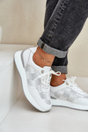 Skórzane Buty Sportowe Sneakersy Damskie S.Barski LR51-551 Białe