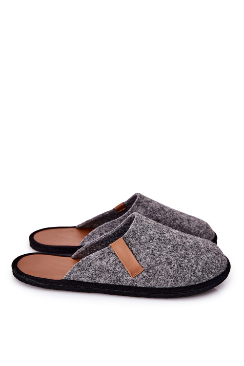 Papcie Męskie Domowe Panto Fino II167007 Szaro-Brązowe