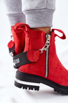 Ocieplane Botki Z Suwakiem Czerwone Cortona