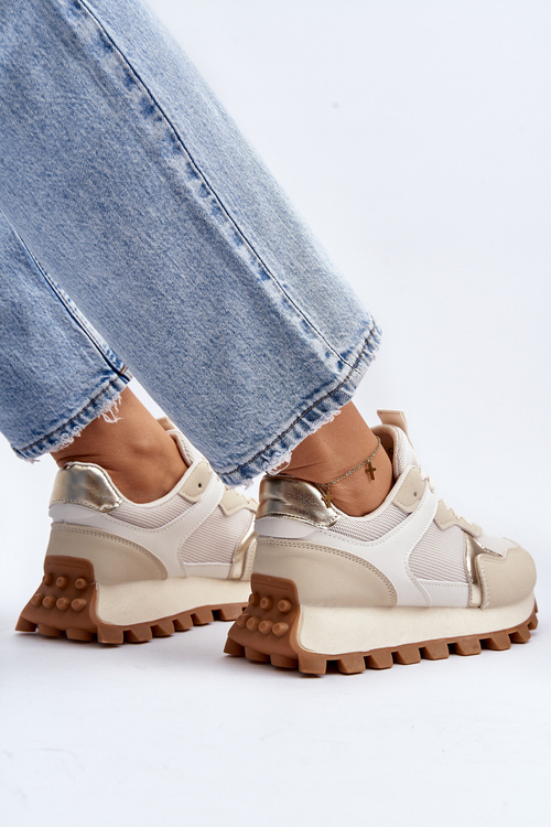Sneakersy Buty Sportowe Damskie Beżowe Ralita