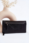 Damski Duży Portfel Na Magnes Czarny Connes