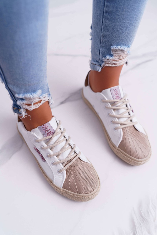 Trampki Damskie Cross Jeans Białe DD2R4095