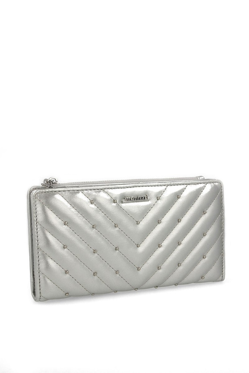 Portfel Damski MONNARI PUR0010-022 Pikowany Srebrny
