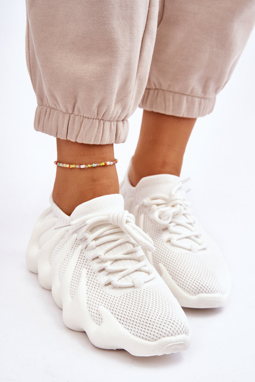 Damskie Wsuwane Sneakersy Białe Myles