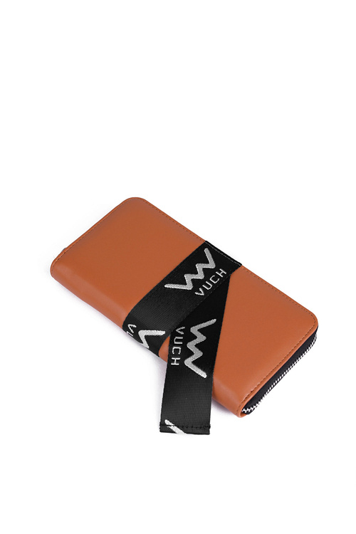 Skórzany Portfel Na Suwak Brązowy Mille