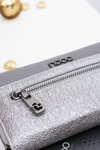 Stylowy Damski Srebrno Szary Portfel Nobo