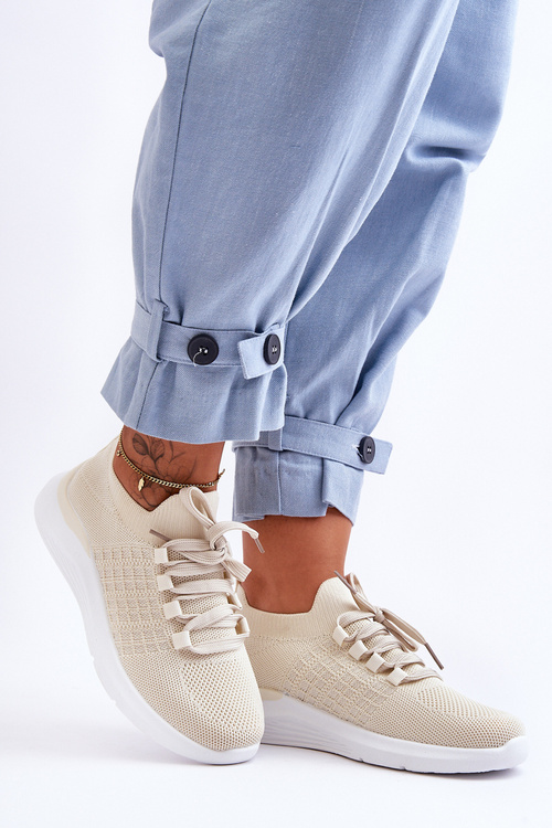 Klasyczne Damskie Buty Sportowe Jasnobeżowe Nikilla