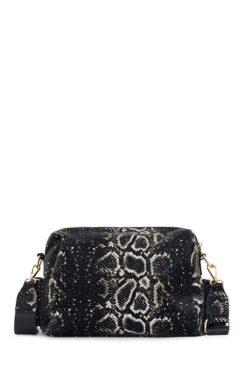 Torebka Listonoszka Wężowy Wzór NOBO N1330-CM23 Czarno-Złota