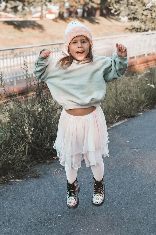 Dziecięce Botki Ocieplane Print Różowe Dexi