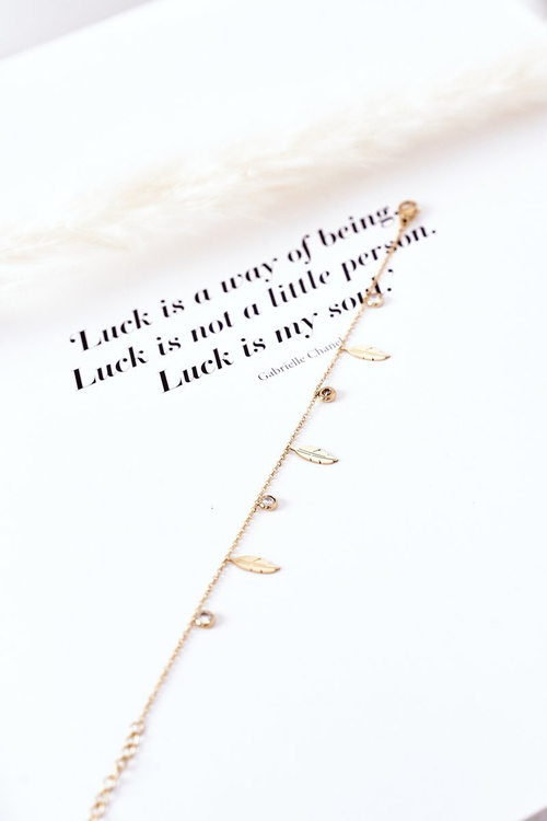 Bransoletka Z Piórkami Oraz Cyrkoniami Złota