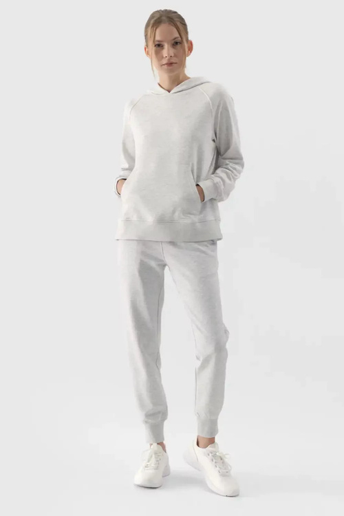 Dresowa Bluza Damska Z Kapturem Nierozpinana 4F 4FWMM00TSWSF1468-27M Szara