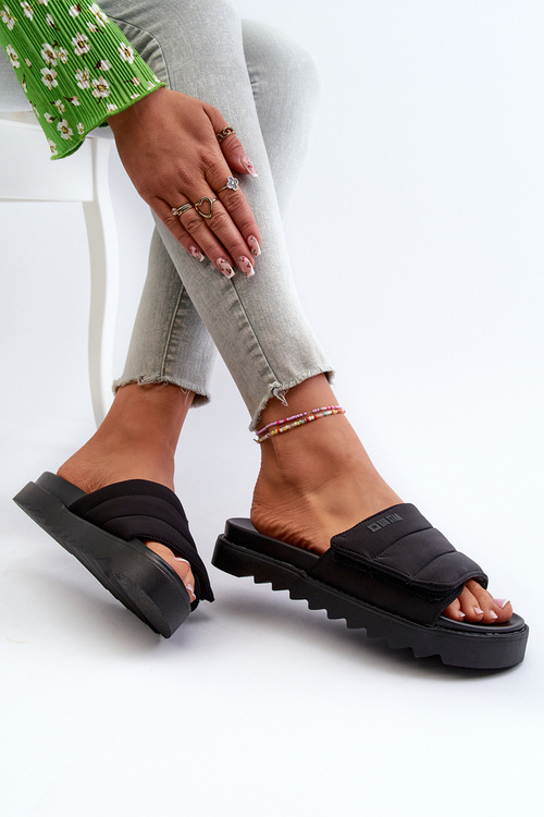 Damskie Klapki Na Platformie Big Star NN274772 Czarne