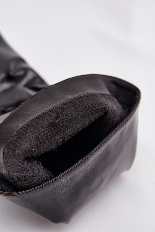 Lakierowane Kozaki Damskie Na Niskim Obcasie Czarne Mireva