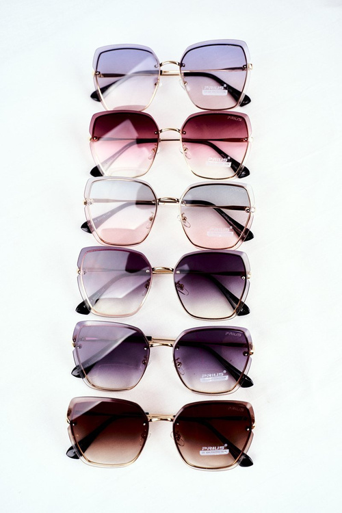 Okulary Przeciwsłoneczne Brązowe Prius PRE-34 Złote Gradient