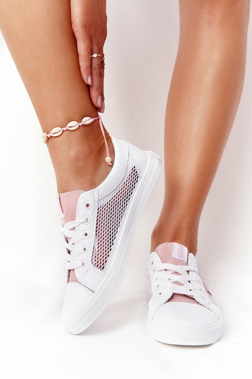 Damskie Trampki Z Siateczką Big Star DD274688 Biało-Różowe