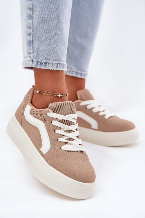 Sneakersy Damskie Na Platformie Khaki Tellnira