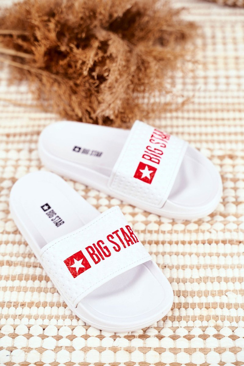Klapki Dziecięce Big Star Białe Pikowane GG374803