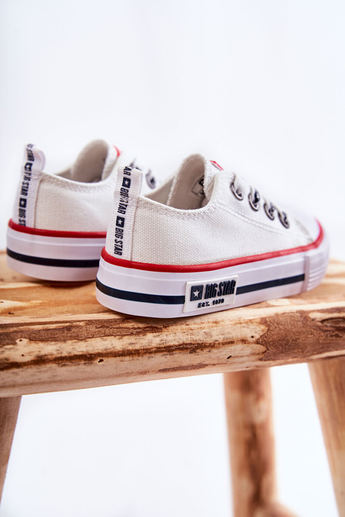 Dziecięce Materiałowe Trampki BIG STAR KK374068 Białe