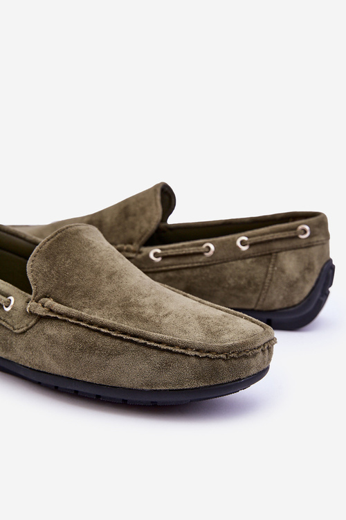 Męskie Zamszowe Wsuwane Mokasyny Zielone Rayan