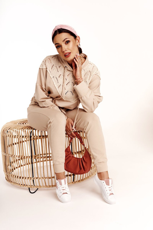 Damskie Skórzane Trampki Z Gwiazdą BIG STAR DD274691 Biało-Różowe