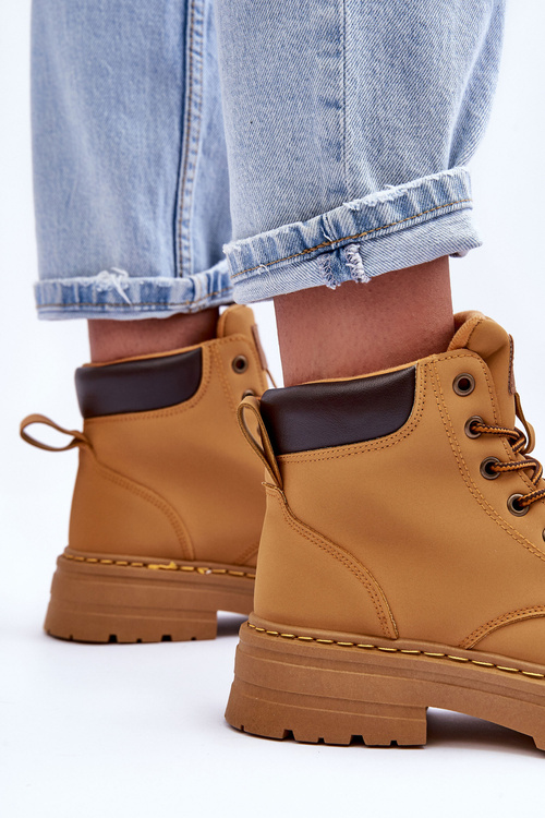 Damskie Trapery Botki Ocieplane Brązowe Corbin