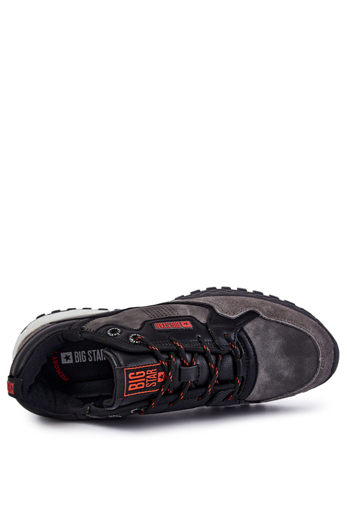 Męskie Klasyczne Buty Sportowe Memory Foam Big Star KK174271 Szare