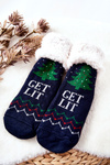 Świąteczne Długie Skarpetki Choinka Granatowe