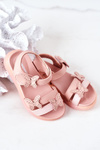 Dziecięce Sandały Z Motylkami Na Rzep Różowe Malvika