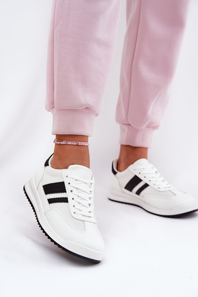 Sneakersy Damskie Z Eko Zamszu Białe Marinils