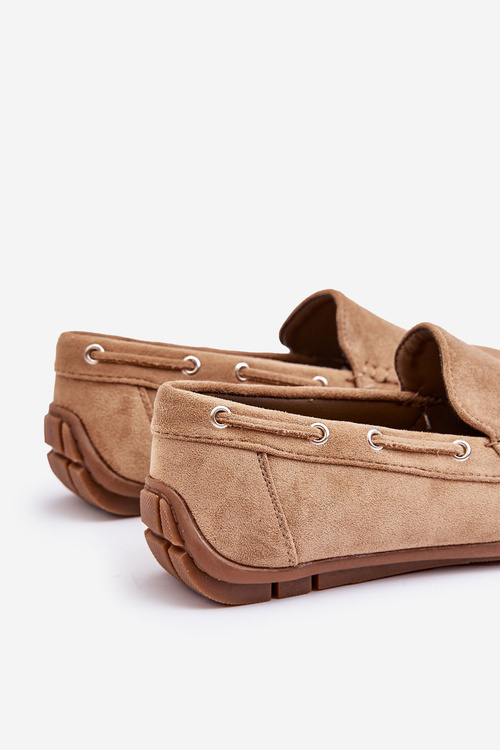 Męskie Zamszowe Wsuwane Mokasyny Brązowe Rayan