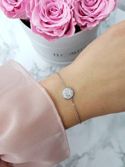 Damska Bransoleta Na Łańcuszku Kółeczko Srebrna Selene