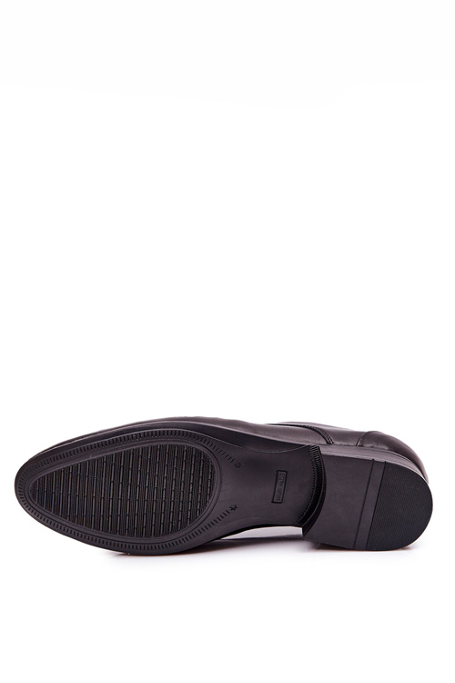 Skórzane Półbuty Bednarek 694 Czarne