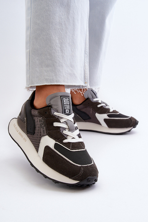 Sneakersy Damskie Na Platformie Memory Foam System Big Star NN274683 Czarne