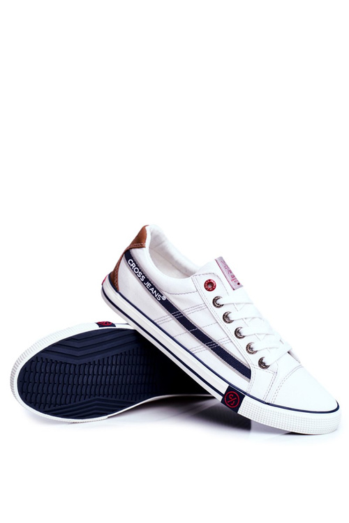 Trampki Męskie Cross Jeans Białe FF1R4042C