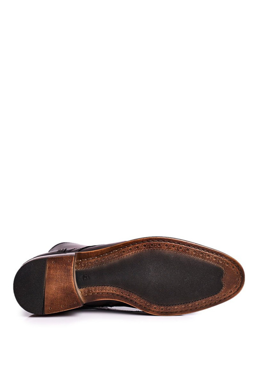 Męskie botki trzewiki skórzane brązowe kabir Bruno