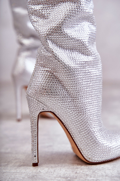 Modne Kozaki Na Szpilce Z Cyrkoniami Srebrne Lovisa