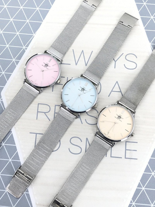 Damski Zegarek Michael John Florence Srebrno Beżowy 40mm