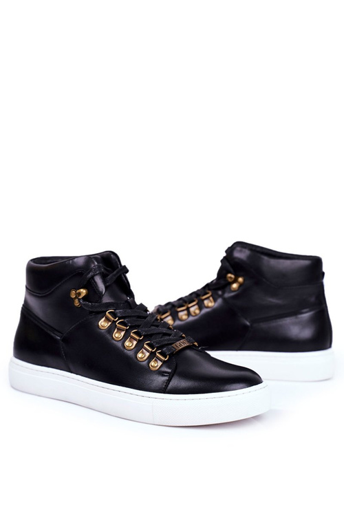 Męskie Trampki Skórzane GOE Czarne GG1N3009