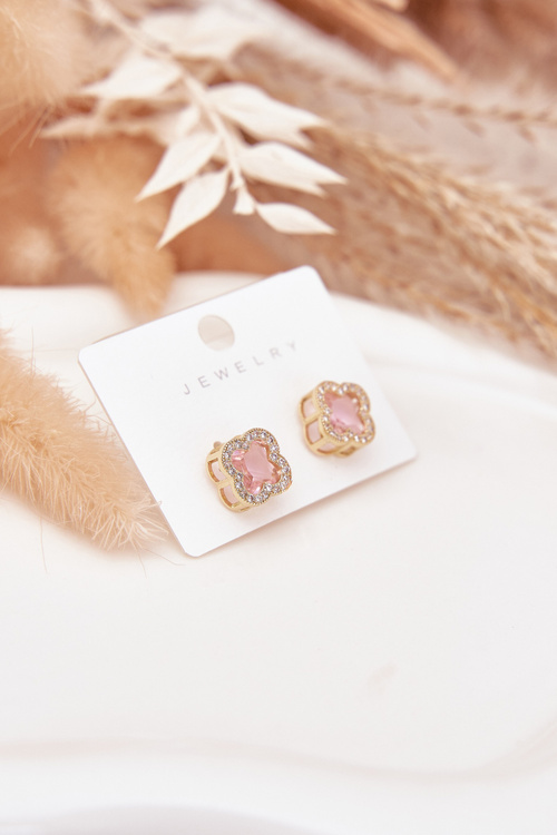 Kolczyki Z Cyrkoniami Złoto-Różowe