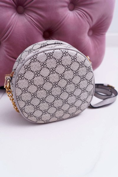 Torebka Kuferek Okrągły Beżowo Szara