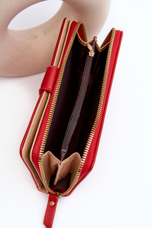 Duży Portfel Damski Czerwony Sopheia