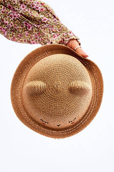 Dziecięcy Kapelusz Z Misiem Beżowy