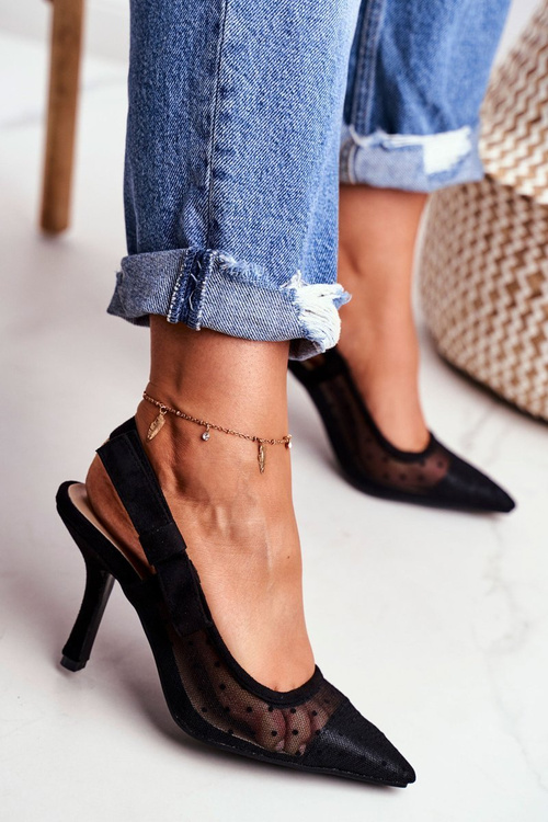 Szpilki Damskie W Szpic Siateczka Lolita