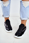 Sportowe Damskie Buty Lakierowane Czarne Wenson