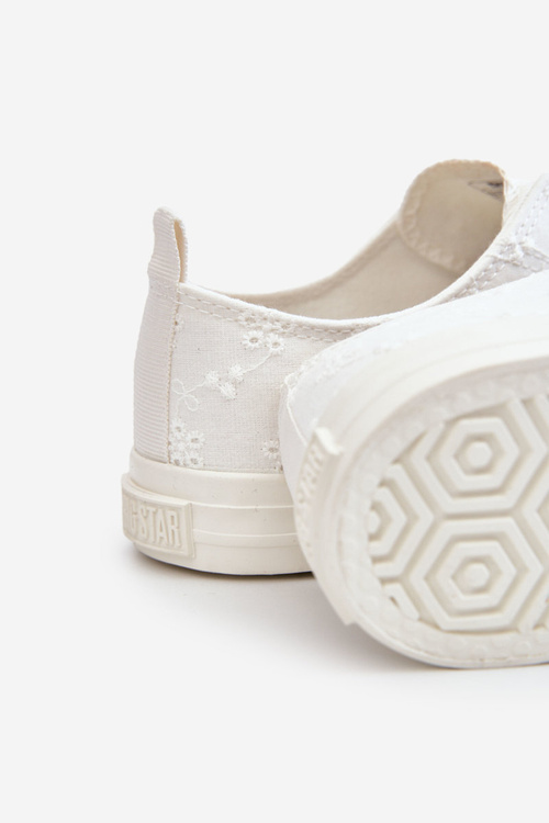 Damskie Trampki Z Haftem Big Star LL274223 Białe