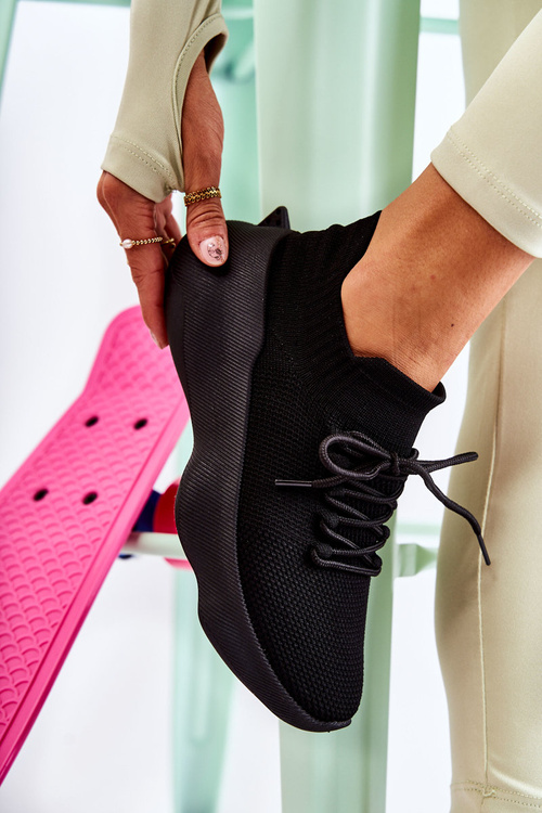 Wsuwane Buty Sportowe Damskie Czarne Dalmiro